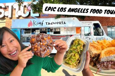 LOS ANGELES FOOD TOUR | Giant DONUTS, the original FRENCH DIP, Korean Mexican TACOS + more