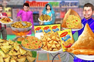 Maggie Noodles Samosa Street Food Maggie Samosa Recipe Comedy Video Funny Hindi Kahani Moral Stories