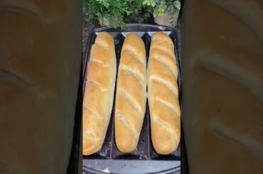 How to make the Easiest Traditional French Baguette at home! #baguette #frenchbread #bread #shorts