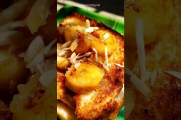 Eggless Banana French Toast Recipe #shorts #frenchtoast #eggless #banana #toast