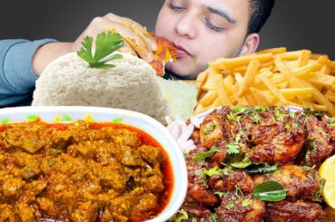 NEPALI MUKBANG | CHICKEN ROST | MUTTON LIVER CURRY | FRENCH FRIES+RICE | SPICY FOOD MUKBANG ASMR