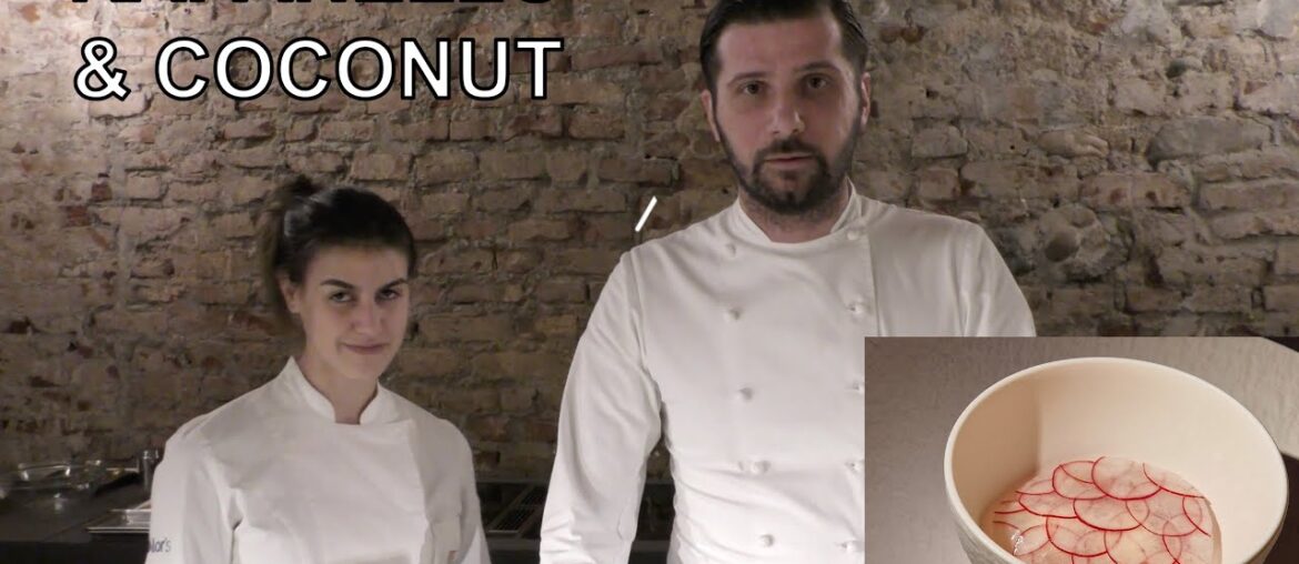 Rapanello and coconut at Unforgettable restaurant in Turin. Rapanello and coconut at Unforgettable restaurant in Turin.