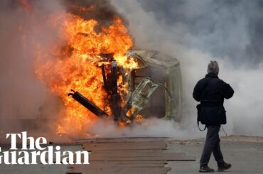 Protesters lit fires on streets of Nantes over French pension reforms