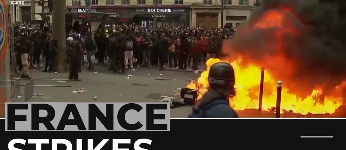 Protests rage in France for 10th day as Macron remains defiant Protests rage in France for 10th day as Macron remains defiant