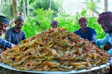 PRAWNS FRY | Crispy Shrimp Fry Recipe Cooking in Village | Tasty Fried Shrimp Seafood Recipe