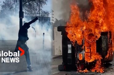 France protests: Storefront smashed, car torched as reform demonstrations continue