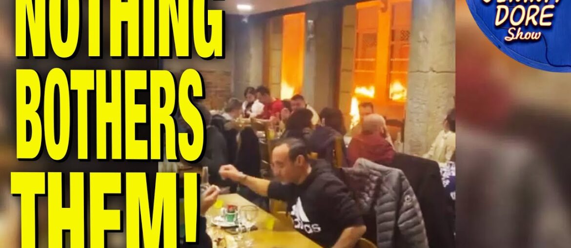 French Keep Dining While Protest Fires Burn Outside French Keep Dining While Protest Fires Burn Outside