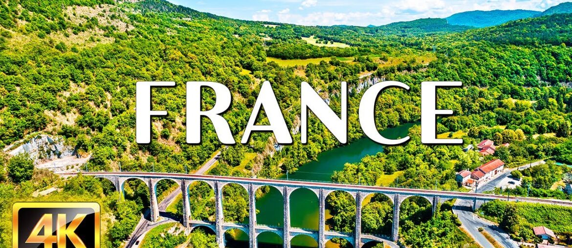 FLYING OVER FRANCE 4K Video UHD - Peaceful Piano Music With Beautiful Nature Video For Relaxation