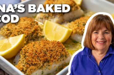 Ina Garten's Baked Cod with Garlic and Herb Ritz Crumbs | Barefoot Contessa | Food Network