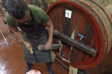 Opening up a 150 year old barrel with Danilo Marcucci