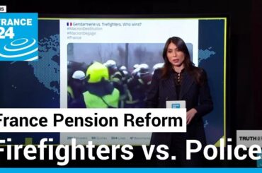 These images of clashes between firefighters and police during pension protests are not recent