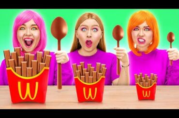 Big, Medium and Small Food || Grazy Food Challenge For Lovers Of Delicious by 123GO! SCHOOL