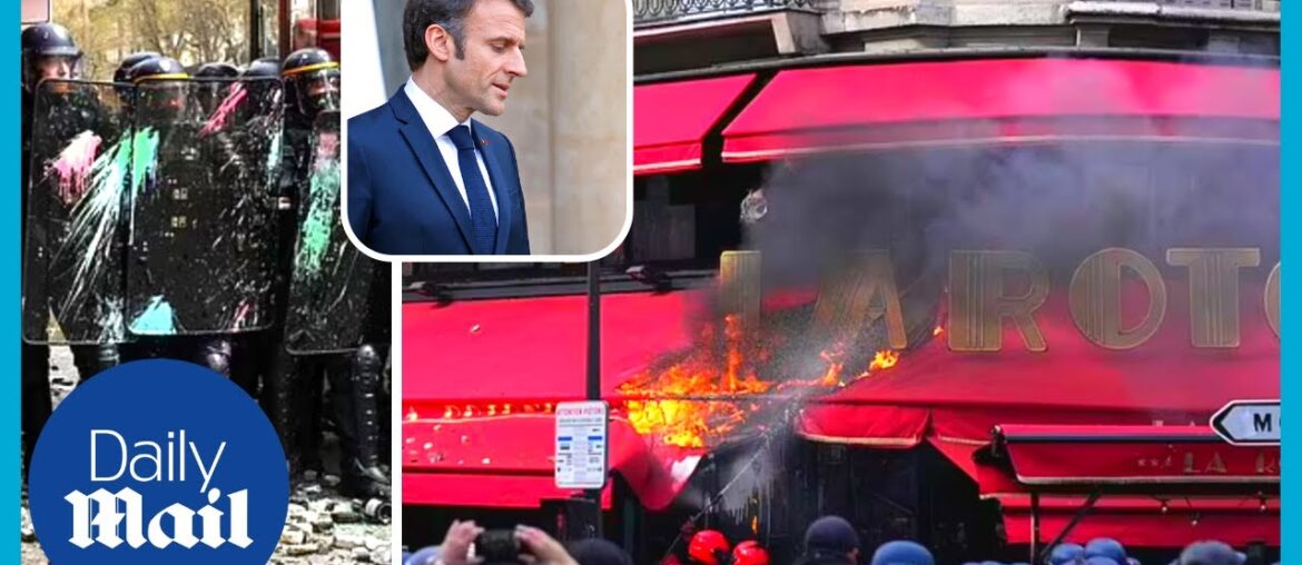 France pension protesters set fire to Macron's favoured La Rotonde bistro in Paris France pension protesters set fire to Macron's favoured La Rotonde bistro in Paris