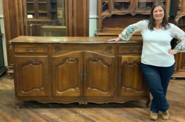 Charming Vintage French Country Sideboard: 1930s Oak Furniture Showcase | EuroLuxHome.com