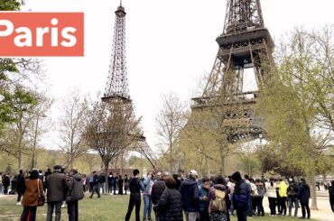 Paris France, HDR walking - Two Eiffel Tower in Paris - Spring 2023 PARIS -  4K HDR 60 fps