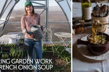 Come work in the VEG GARDEN with me! | French Onion Soup