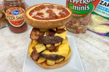 Pizza Cheeseburger Fries Tower