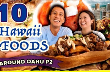 ULTIMATE ALL AROUND OAHU FOOD TOUR P2  - 10 Foods You Must Try in Hawaii! Best of Oahu PART 2
