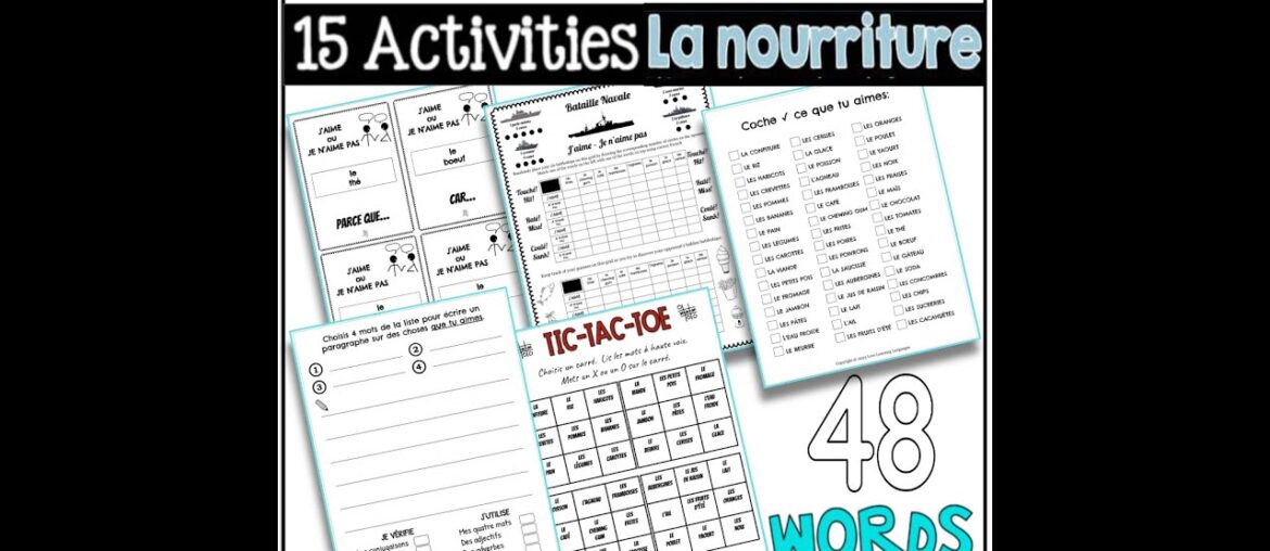 French Food Vocabulary Writing and Speaking Activities Packet – LA NOURRITURE French Food Vocabulary Writing and Speaking Activities Packet - LA NOURRITURE