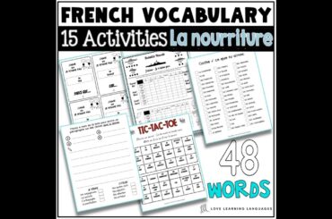 French Food Vocabulary Writing and Speaking Activities Packet - LA NOURRITURE