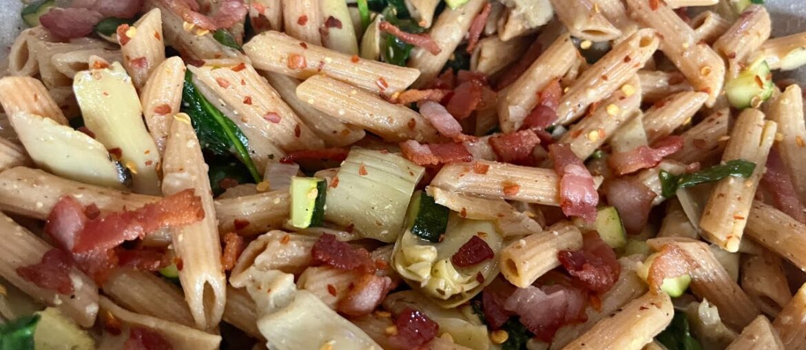 Gluten Free/Dairy Free - Bacon Artichoke Pasta