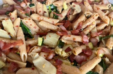 Gluten Free/Dairy Free - Bacon Artichoke Pasta