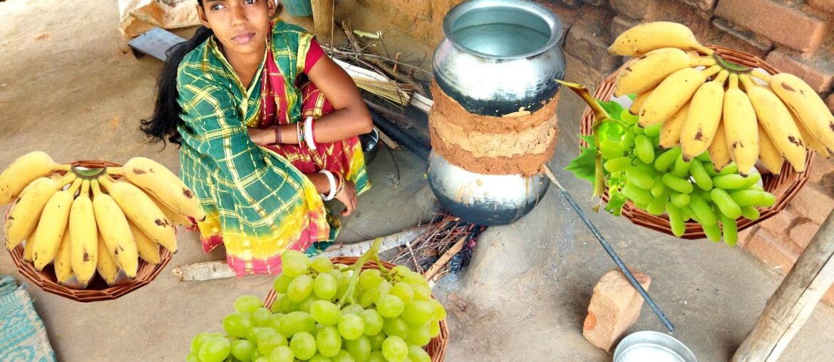 Grapes Banana wine making |Wine recipe village cooking | santali recipe | desi daru making Grapes Banana wine making |Wine recipe village cooking | santali recipe | desi daru making