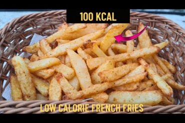 low calorie french fries recipe without oil-low calorie potato fries-french fries in air fryer