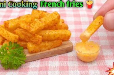 Miniature Cooking Crispy French Fries Recipe|Mini Cooking French fries Kaise Banaye|Mini Kitchen