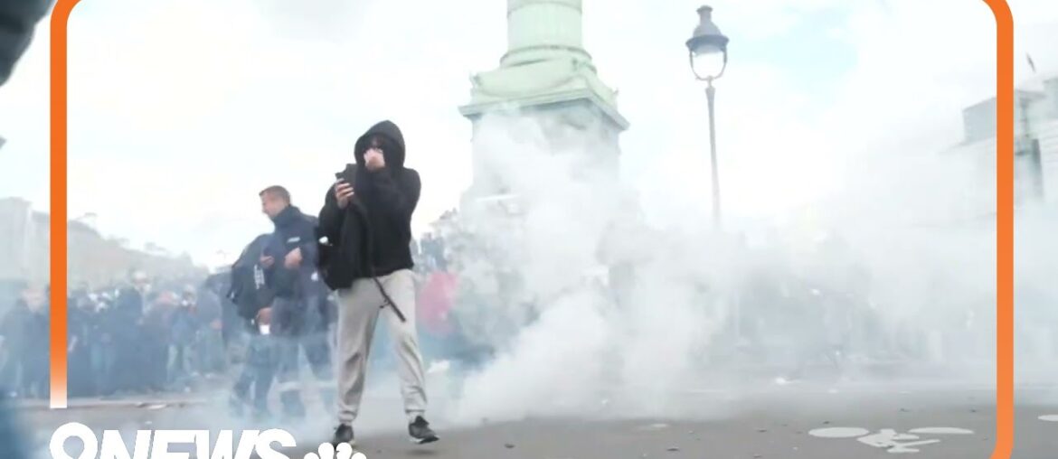 Protests in France over government pension reforms Protests in France over government pension reforms