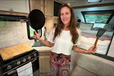 4x4 Luxury Truck Camper Kitchen Tour | Preparing Shrimp Fettuccine Alfredo