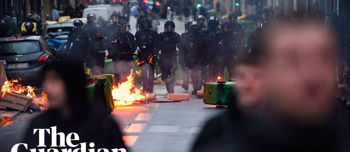 Protesters condemn French court's ruling in favor Macron's pensions bill Protesters condemn French court's ruling in favor Macron's pensions bill