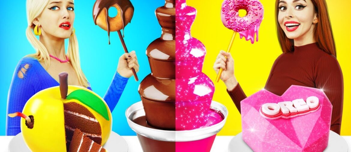 Expensive vs Cheap Chocolate Fountain Fondue Challenge | $1 vs $10000 Sweets Battle by RATATA Expensive vs Cheap Chocolate Fountain Fondue Challenge | $1 vs $10000 Sweets Battle by RATATA