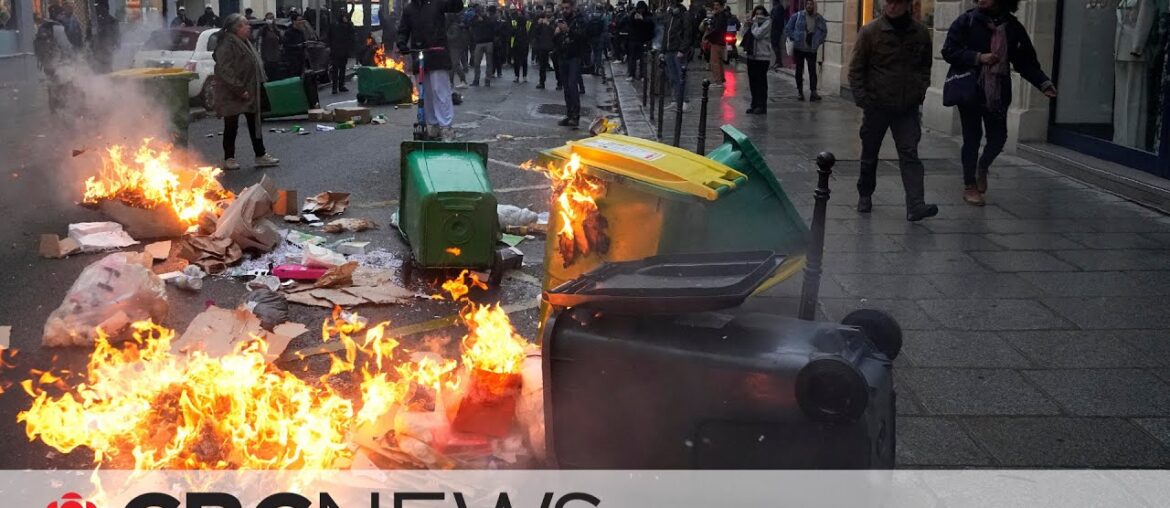 Violent protests in France as president signs bill to reform retirement age Violent protests in France as president signs bill to reform retirement age