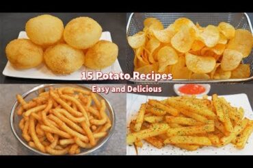 15 Amazing Potato Recipes ! Easy and Delicious ! Crispy French Fries , Potato Chips , Potato Snack