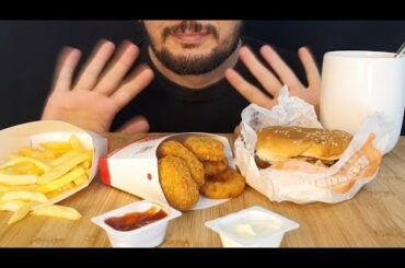 ASMR Burger King Burger Fries and Nuggets and Onion Rings | Eating Sounds (No Talking)