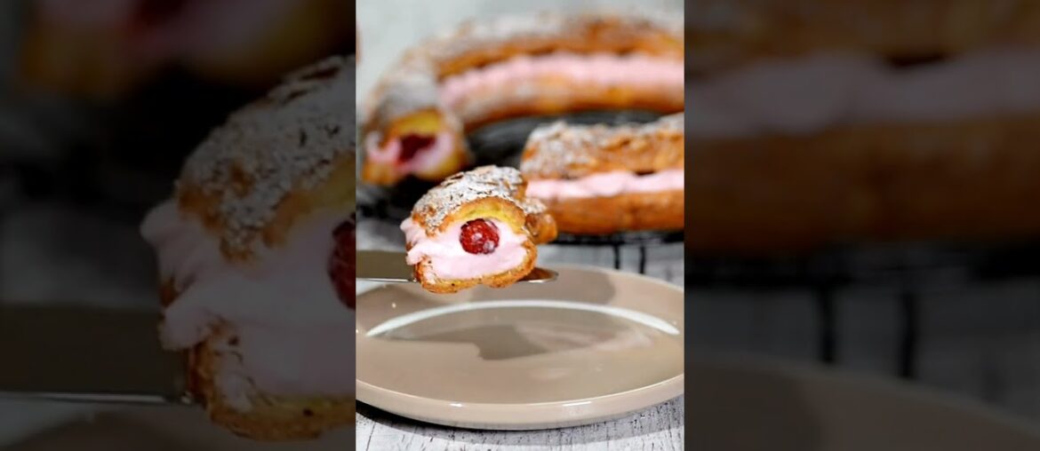 French Style Choux Pastry Cake With Raspberries #youtubeshorts #shorts #cake French Style Choux Pastry Cake With Raspberries #youtubeshorts #shorts #cake