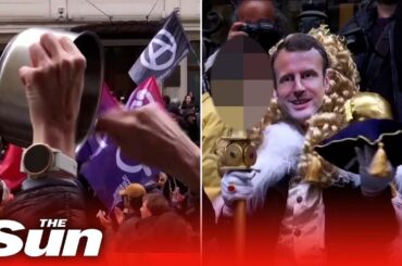 Protesters hit on pots and pans in Paris against France's Macron televised speech
