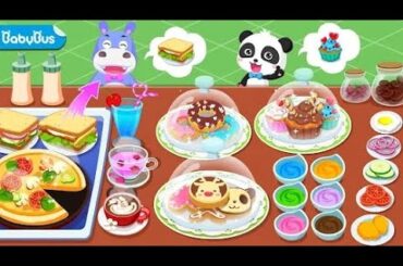 baby Panda cafe| making desserts and be a host of coffee shop|baby Panda gameplay video
