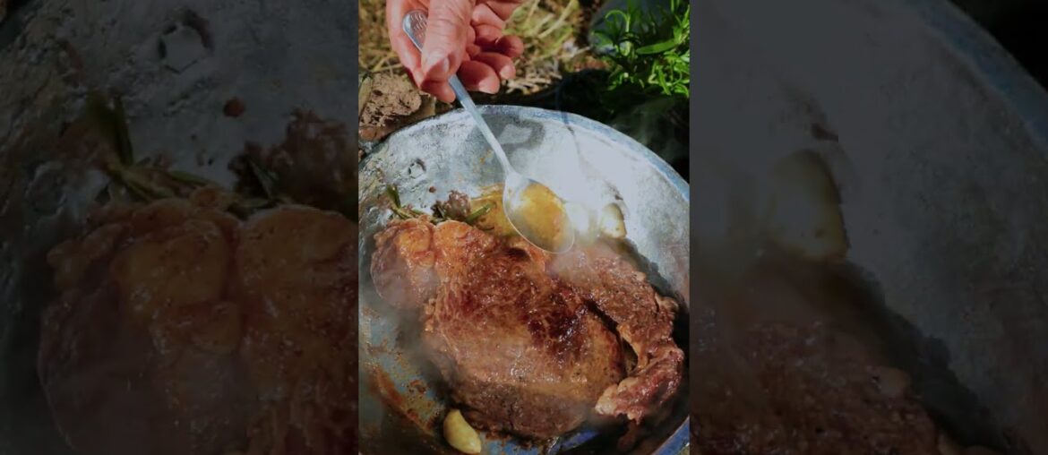 Steak recipe by grandma! She likes it well-done with french fries and loads of butter!