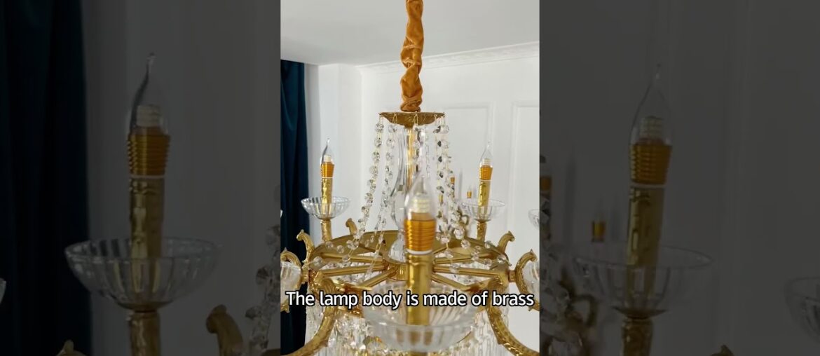 European French Style Pendant Light Villa Living Room Dining Room Crystal Brass Chandelier