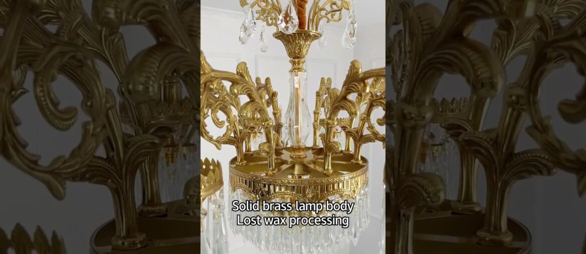 European French Style Pendant Light Villa Living Room Dining Room Crystal Brass Chandelier