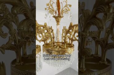 European French Style Pendant Light Villa Living Room Dining Room Crystal Brass Chandelier