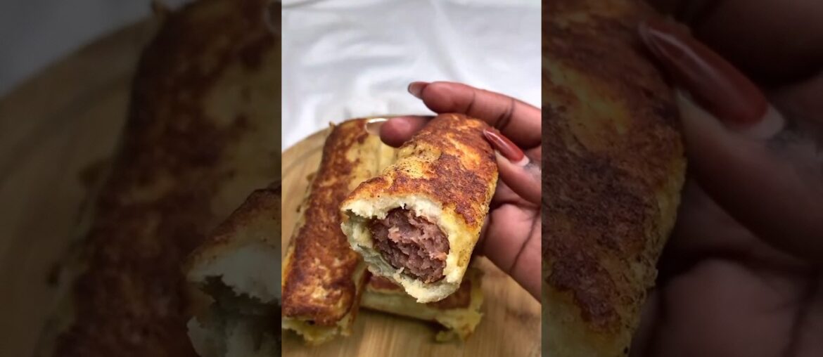 french toast sausage roll ups#easy breakfast recipes # viral breakfast recipes