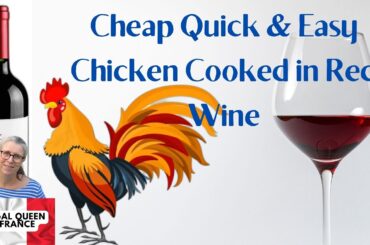 Cheap, Quick & Easy Chicken Cooked in Red Wine  #food #recipe #frugalfood #mealplan #coqauvin