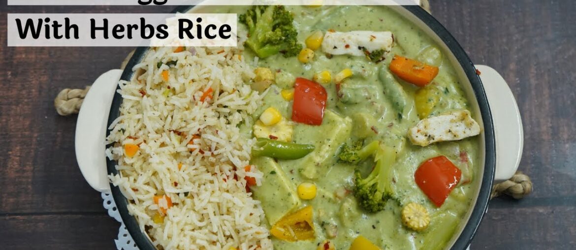Cheesy Pesto Sauce in Exotic Veggies With Herbs Rice | Exotic Vegetabes in Pesto Sauce Cheesy Pesto Sauce in Exotic Veggies With Herbs Rice | Exotic Vegetabes in Pesto Sauce