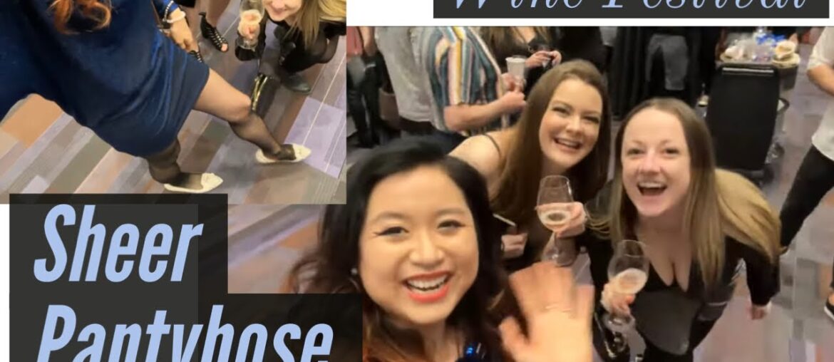 Vancouver International Wine Festival Live Stream in Sheer Black Backseam Pantyhose Nylons