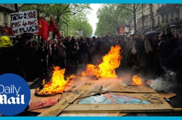 France: Riot police clash with aggressive protestors across France