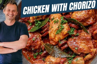 Braised Chicken with tomato and chorizo | Mediterranean foods