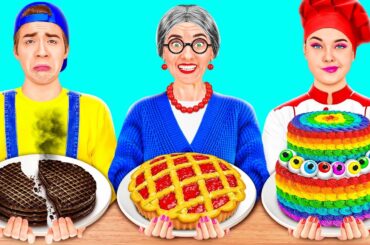 Me vs Grandma Cooking Challenge | Simple Secret Kitchen Hacks and Tools by HAHANOM Challenge